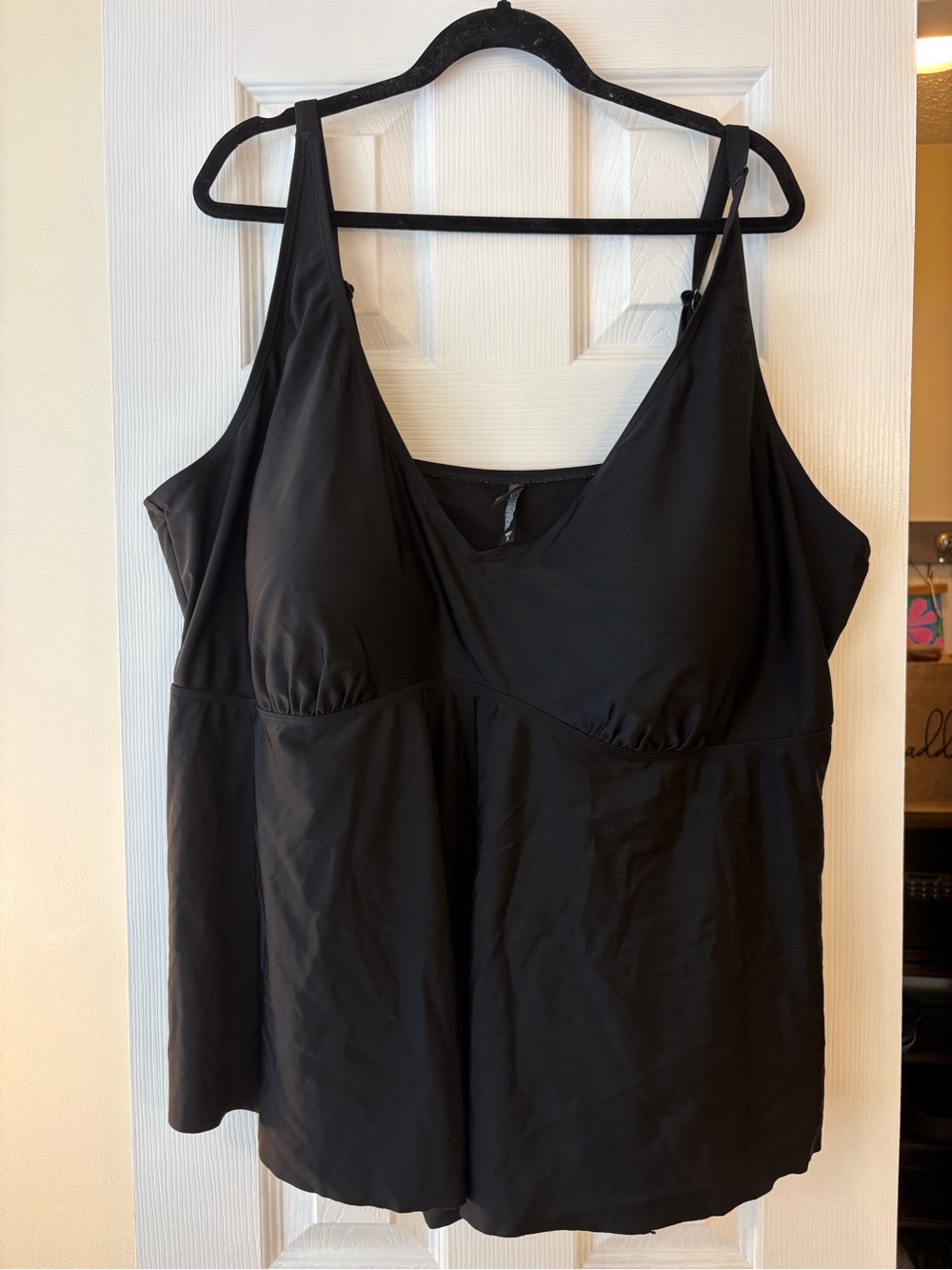 torrid Black V-Neck Tankini Top with Built-In Support